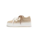 Dual Lace Platform Knit Sneakers – Chunky 5.5cm Street Style Flatform Shoes