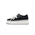 Dual Lace Platform Knit Sneakers – Chunky 5.5cm Street Style Flatform Shoes