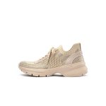 Rhinestone Mesh Knit Chunky Platform Sneakers – Breathable Athletic Work Shoes