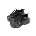 Women’s Distressed Chunky Platform Sneakers – Caged Lace-Up Trainers