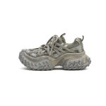 Women’s Distressed Chunky Platform Sneakers – Caged Lace-Up Trainers