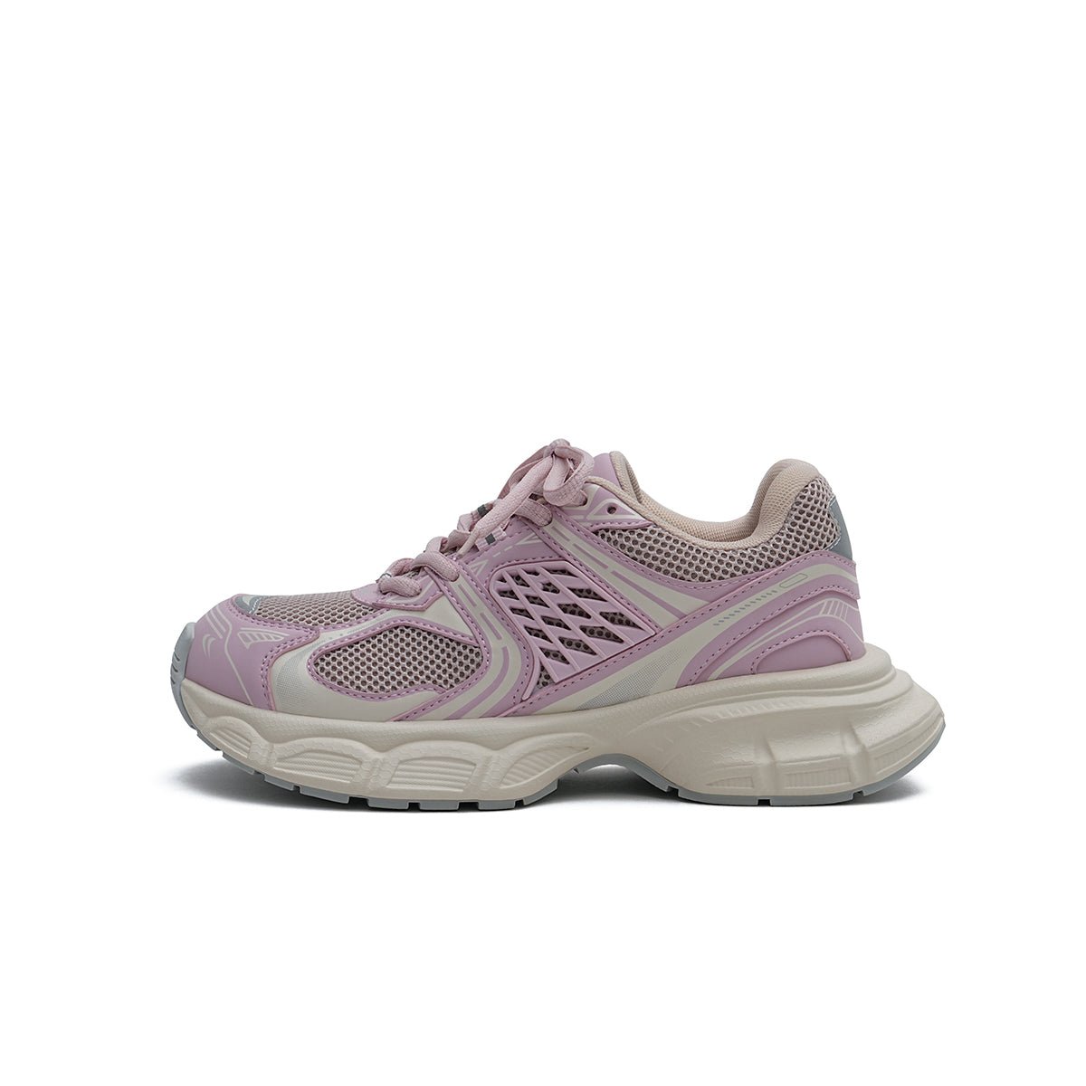 Women’s Mesh Chunky Athletic Sneakers – Lavender Platform Trainers